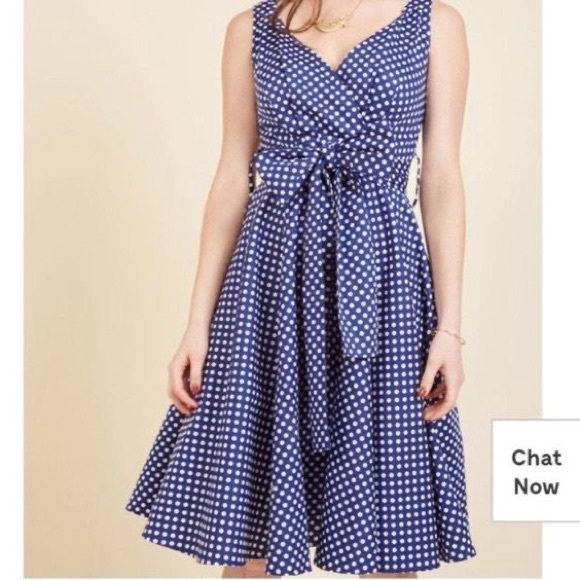 Miss Lulo Dresses & Skirts - Miss Lulo blue and white polka dot retro pinup dress size 1X